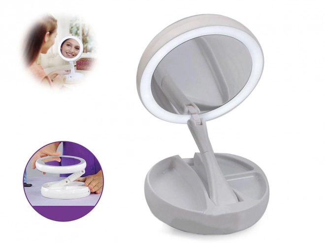 Miroir grossissant pivotant illuminé à LED