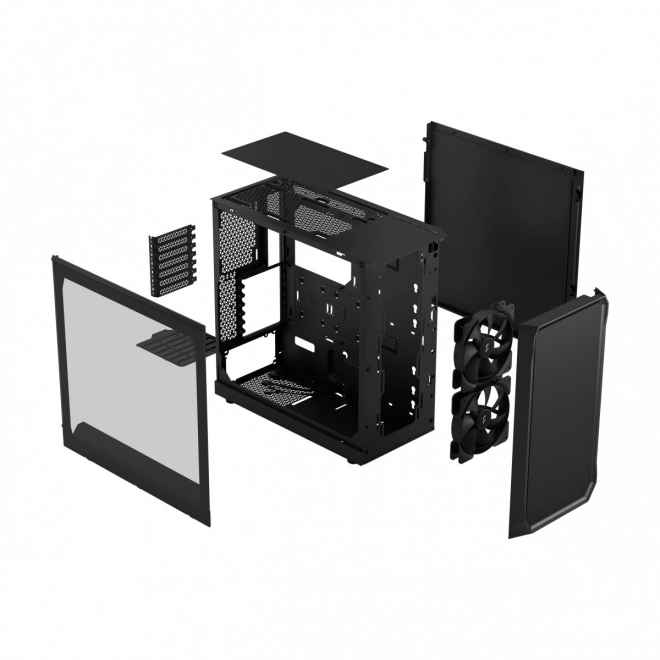 boîtier informatique noir avec panneau latéral transparent