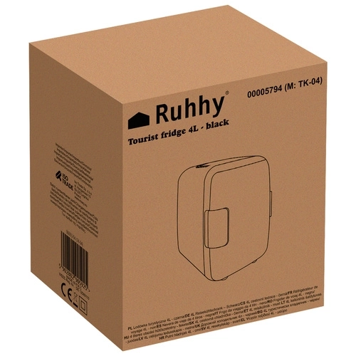 Ruhhy Réfrigérateur mini portable noir 4L 12V/220V