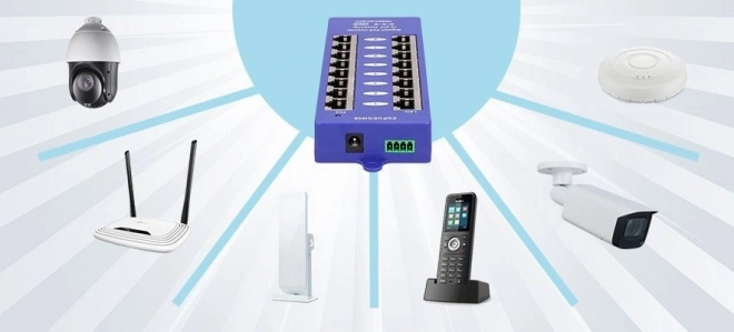 Injecteur PoE gigabit Extralink 8 ports