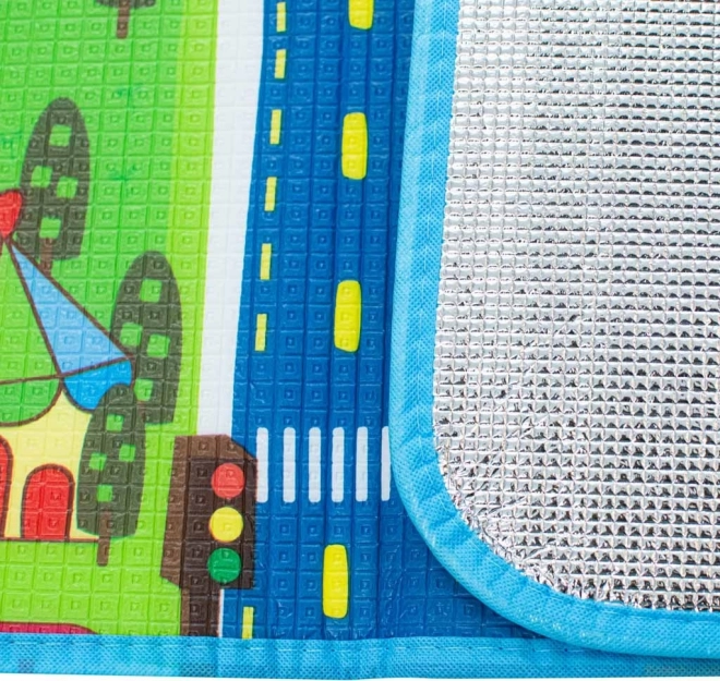Tapis de jeu pliant pour enfants avec motif de rue 160 x 130 cm