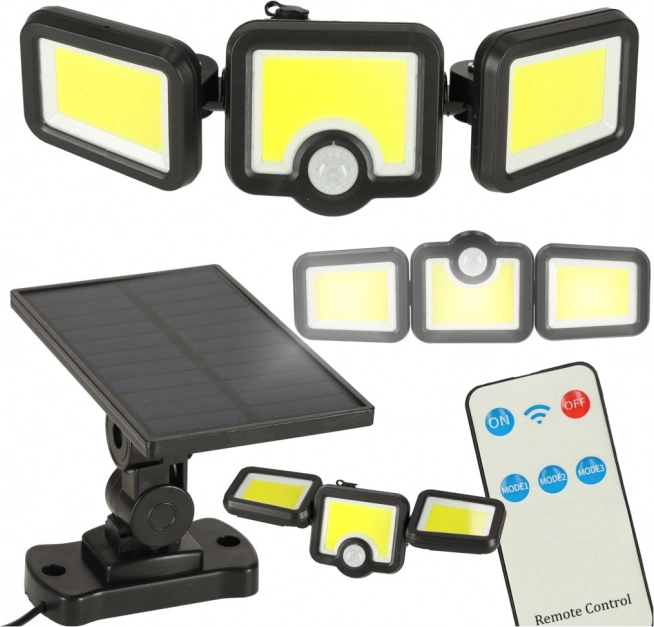 Lampe LED solaire 3-en-1 avec capteur de mouvement et de crépuscule