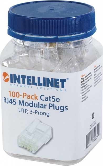 Connecteur RJ45 UTP pour conducteur plein 8p8c catégorie 5e, lot de 100 pièces