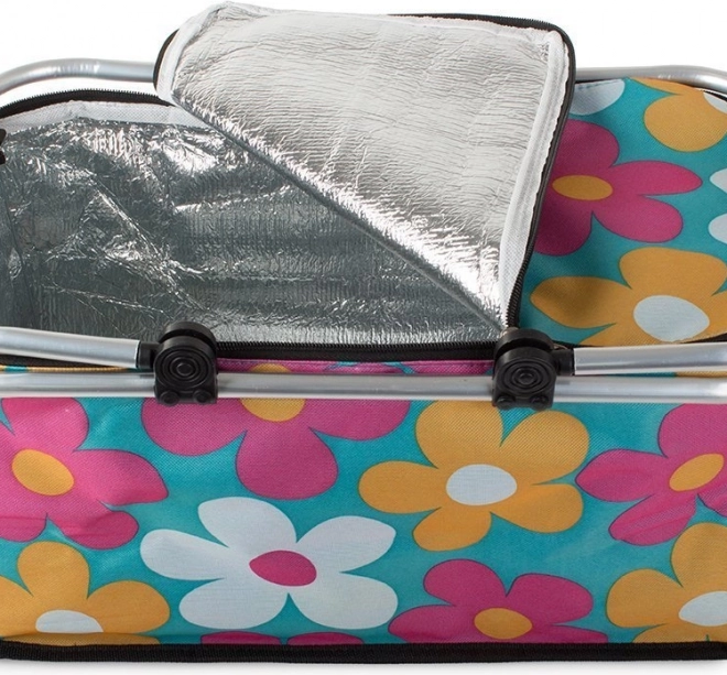 Panier pique-nique pliable avec motif floral – coloré