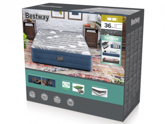 Matelas confortable Bestway 2s Queen 203x152x36cm avec pompe intégrée 6712Y