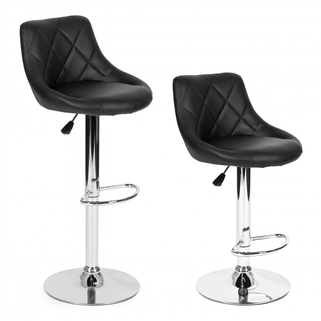 Chaise de bar, repose-pied pivotant, réglable en hauteur, chrome, cuir écologique