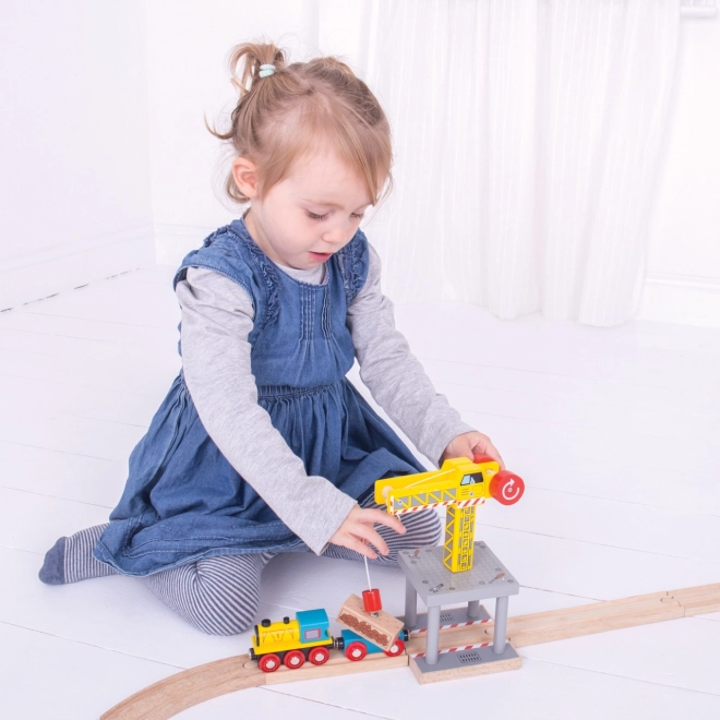 Bigjigs Rail Grande grue jaune