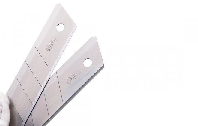 Couteau 25 mm 10 pcs tête de lame Deli Tools EDL-DP05 (argent)