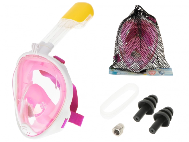 Masque complet pliable avec tuba S/M rose