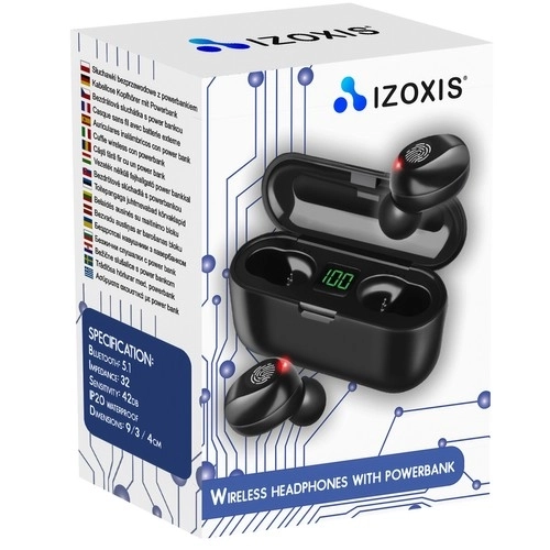 Écouteurs sans fil Bluetooth - Noir + batterie externe