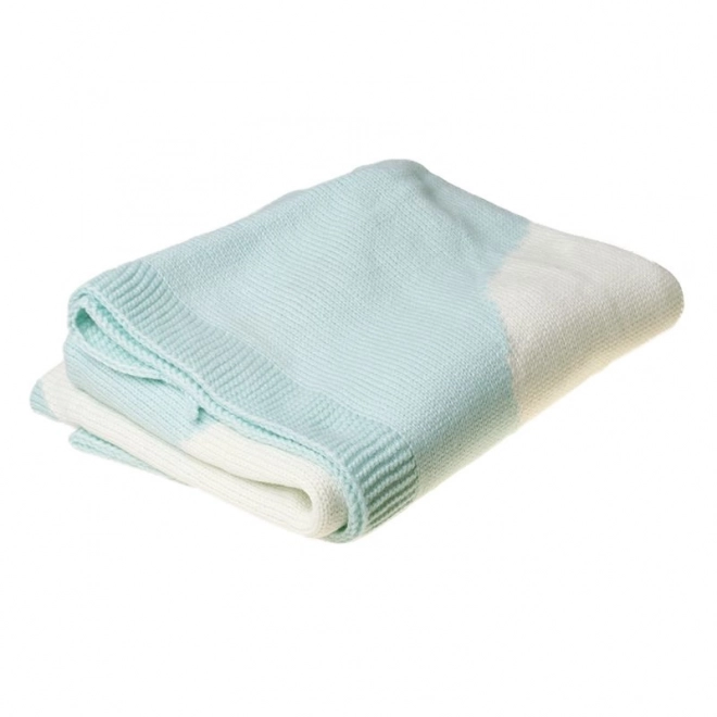 Couverture tricotée pour enfants - lapin, menthe