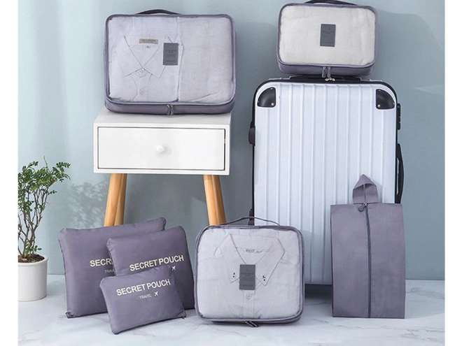 Organisateurs de voyage en filet pour bagage x6 – gris