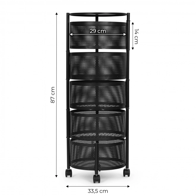 Organisateur de cuisine avec étagères pivotantes, 5 niveaux, métal, ModernHome