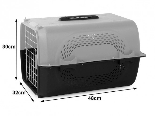 Transporteur pour chiens et chats gris 48x30x32 cm