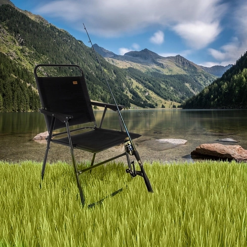 Chaise de pêche pliante noire Trizand