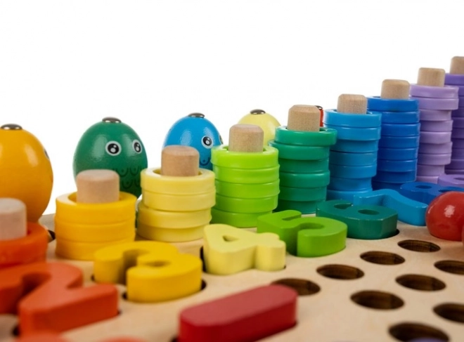 Puzzle en bois à mosaïque avec billes