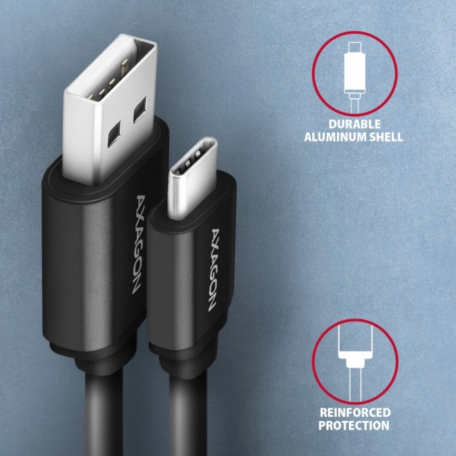 BUCM-AM20TB Twister USB-C - USB-A câble, 1,1 m, USB2.0 3A, ALU