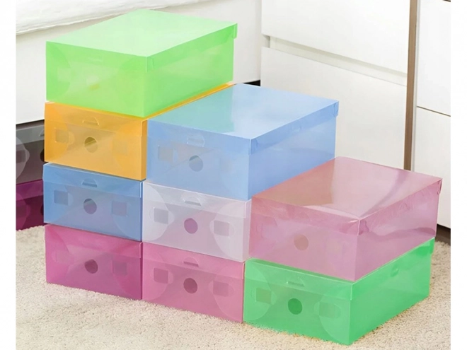 Boîtes à chaussures transparentes multicolores 10pcs