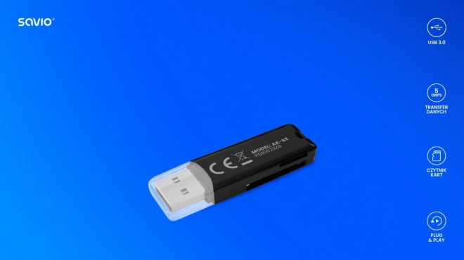 Lecteur de cartes SD, USB 2.0, 480 Mb/s, AK-63