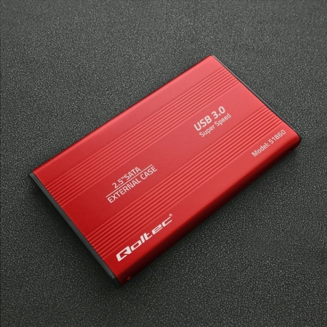 Boîtier externe pour disques 2.5" HDD/SSD SATA3, USB 3.0, rouge