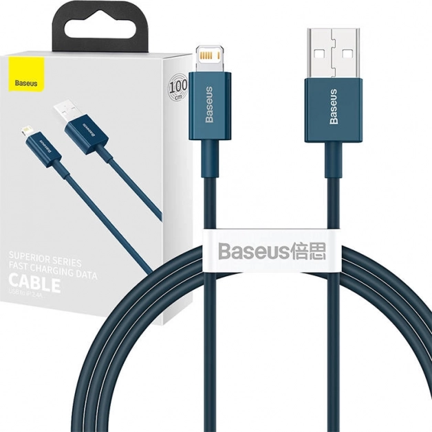 Baseus Câble USB–Lightning 1 m 2,4 A bleu