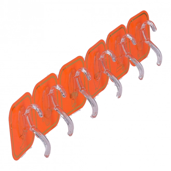 Crochets autocollants 6 pièces - orange