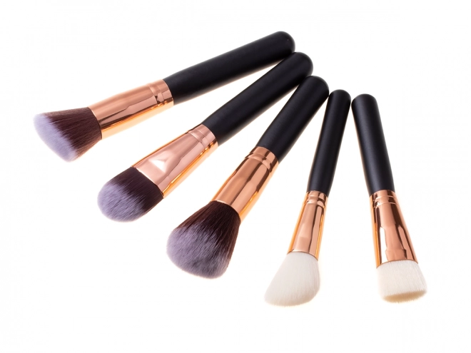 Ensemble de pinceaux de maquillage 15pcs + étui - marron