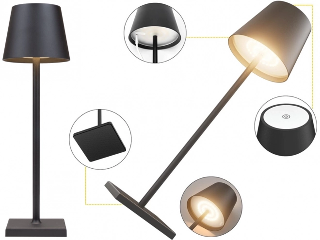 Lampe de chevet tactile de table 3 niveaux haute sans fil usb