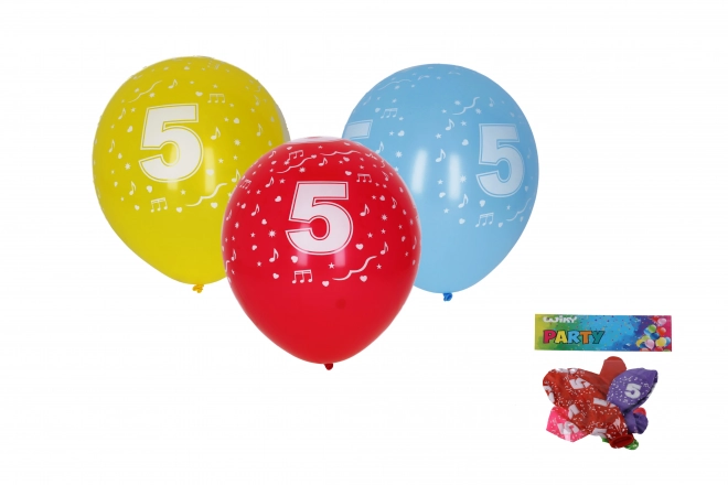 Ballon gonflable avec le chiffre 5, 30 cm - 5 pièces