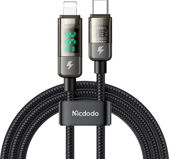 Mcdodo câble USB‑C vers Lightning avec arrêt automatique, 36 W, 1,2 m, noir
