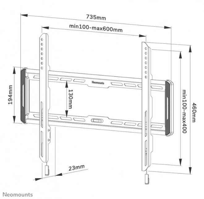 Support TV extensible Neomounts 40-75 pouces