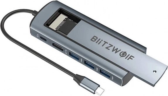 Adaptateur BlitzWolf avec hub USB-C pour étendre la connectivité