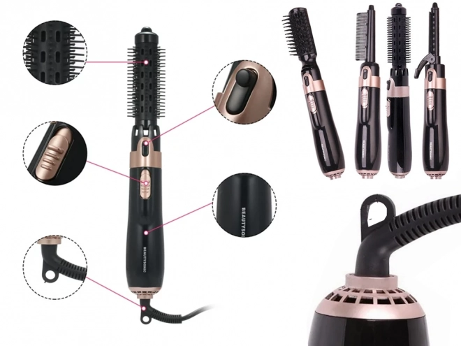 Sèche-cheveux brosse boucleur ensemble 4 en 1