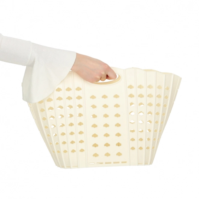 Panier à linge pliable crème