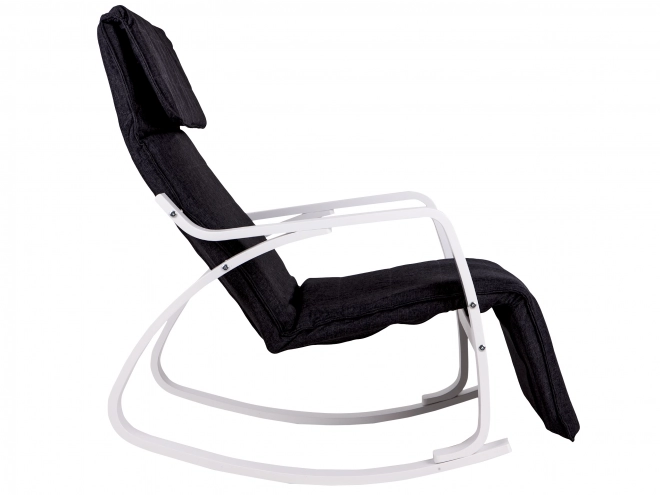Fauteuil à bascule avec repose-pieds réglable de ModernHome en blanc et noir