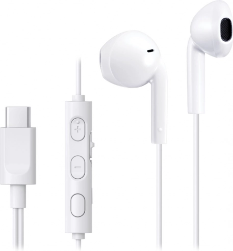 Écouteurs filaires USB‑C avec micro JVC HA‑FR17UC blancs