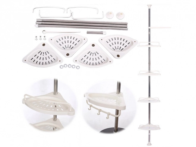 Étagère d'angle télescopique pour salle de bain