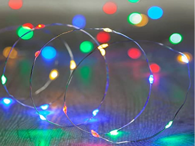 Guirlandes lumineuses LED multicolores de Noël avec piles 10m