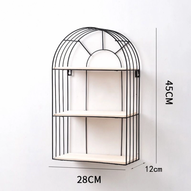 Étagère murale, noire, décorative, style LOFT - hauteur 45 cm