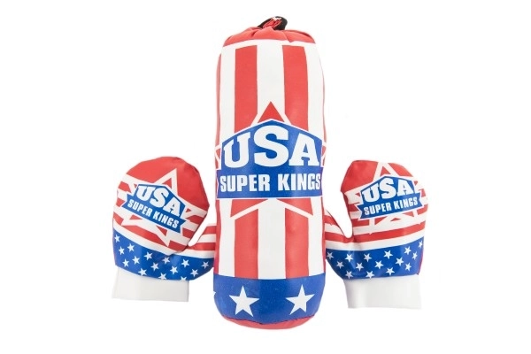 Sac de boxe 10x33cm + gants en filet
