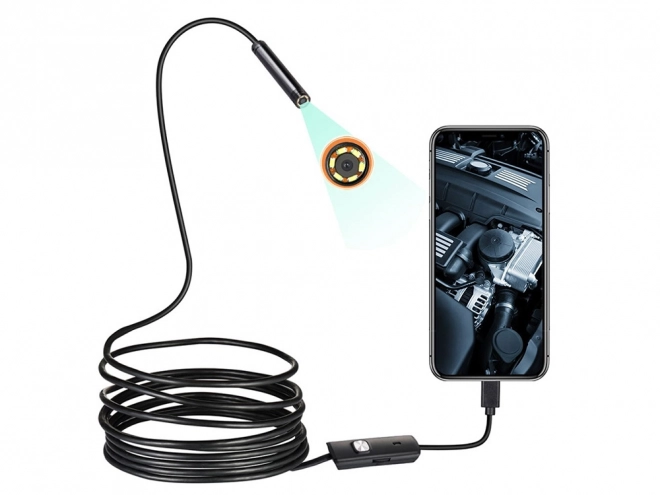 Caméra d'inspection endoscopique android pc usb 5m led