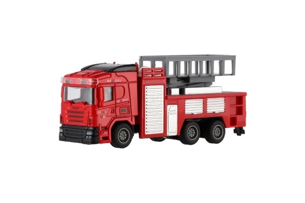 Camion de pompiers en plastique 13-16cm à rétrofriction 3 types 12pcs en boîte