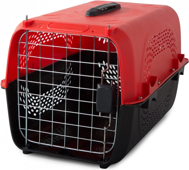 Caisse de transport pour animaux de compagnie rouge