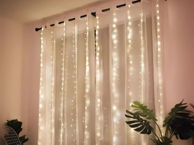 Rideau lumineux de Noël 300 LED blanc chaud USB