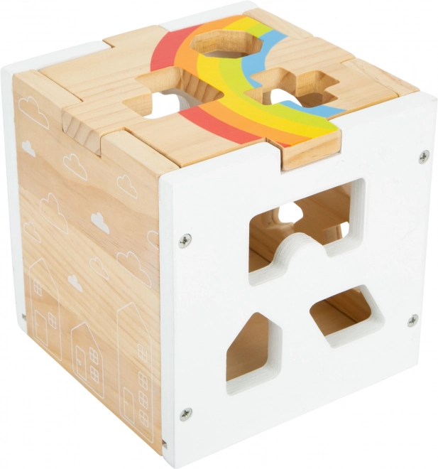 Petit Pied Cube d'insertion motorique arc-en-ciel