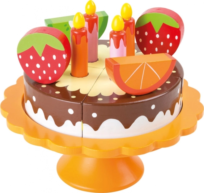 Small Foot Gâteau d'anniversaire en bois et aux fruits