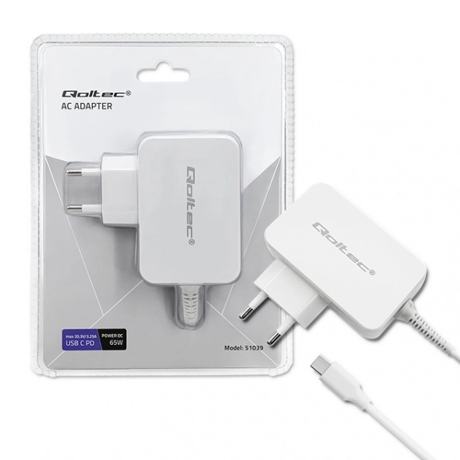 Adaptateur secteur USB-C 65 W Power Delivery Blanc