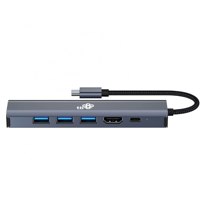 HUB adaptateur USB-C 6v1 - HDMI, 3x USB, PD, RJ-45