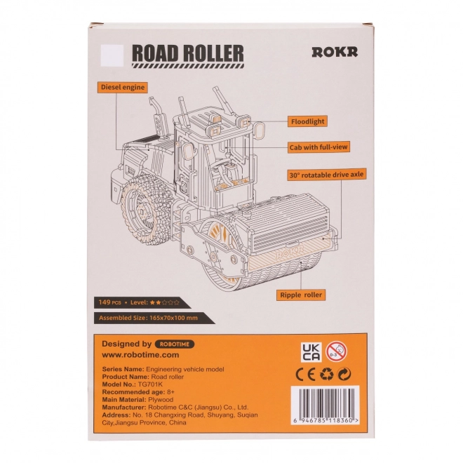 RoboTime puzzle 3D en bois - Rouleau compresseur