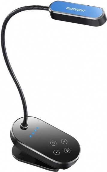 Glocusent mini lampe pince sans fil noire